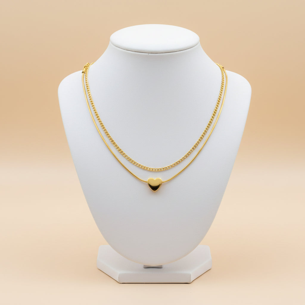 Celeste Heart Layered Necklace